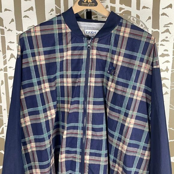Izod Vtg 90s Plaid Wind Suit 2 Piece Set XL - Picture 5 of 11